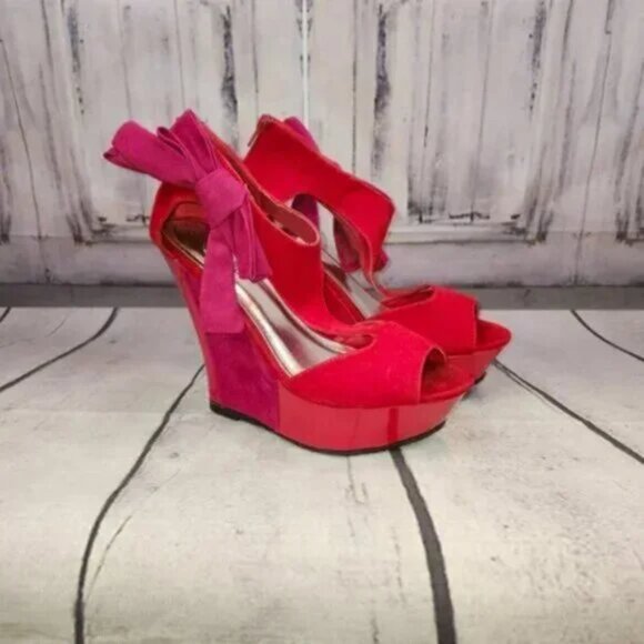 Bamboo Smooch 23 Wedge Heels - Picture 4 of 8